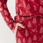 Reindeer & Santa Sleigh Small Ribbed Women's Long Sleeve Top