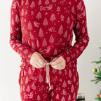 Reindeer & Santa Sleigh Small Ribbed Women's Long Sleeve Top