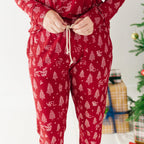 Reindeer & Santa Sleigh Small Ribbed Women's Pants
