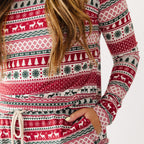 Christmas Sweater Stripe Small Ribbed Women's Long Sleeve Top