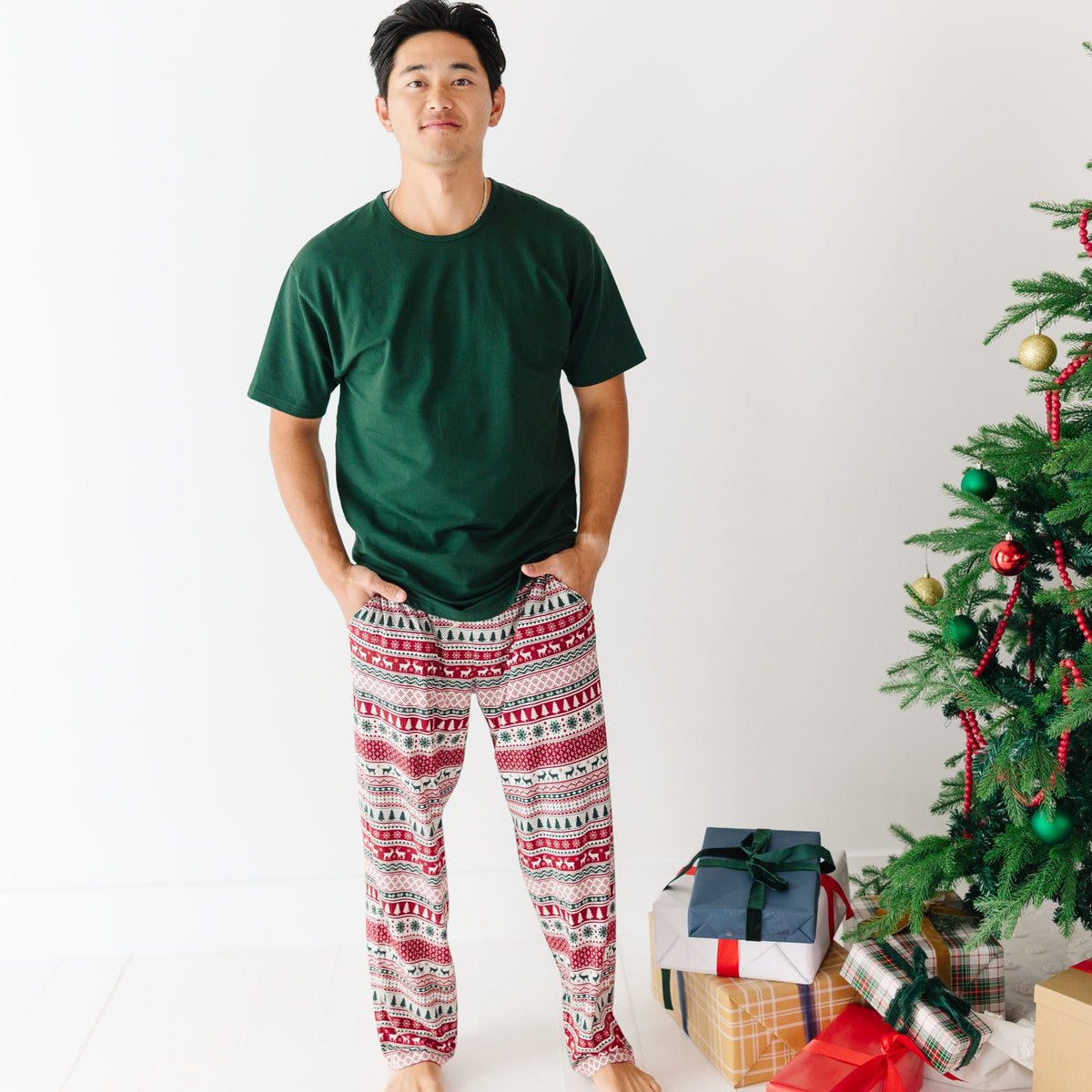 Christmas Sweater Stripe Small Ribbed Men's Pants