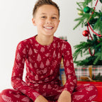 Reindeer & Santa Sleigh Small Ribbed Two-Piece Set