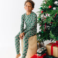 Checkered Christmas Trees Small Ribbed Two-Piece Set