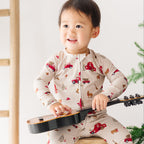 Country Christmas Small Ribbed Zip Romper