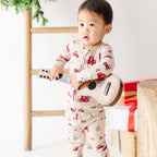 Country Christmas Small Ribbed Zip Romper