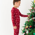 Reindeer & Santa Sleigh Small Ribbed Two-Piece Set