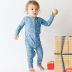 Snowflakes Small Ribbed Zip Romper