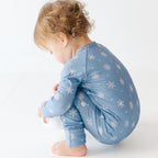 Snowflakes Small Ribbed Zip Romper