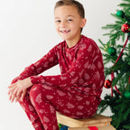 Reindeer & Santa Sleigh Small Ribbed Two-Piece Set