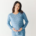 Snowflakes Small Ribbed Women's Long Sleeve Top