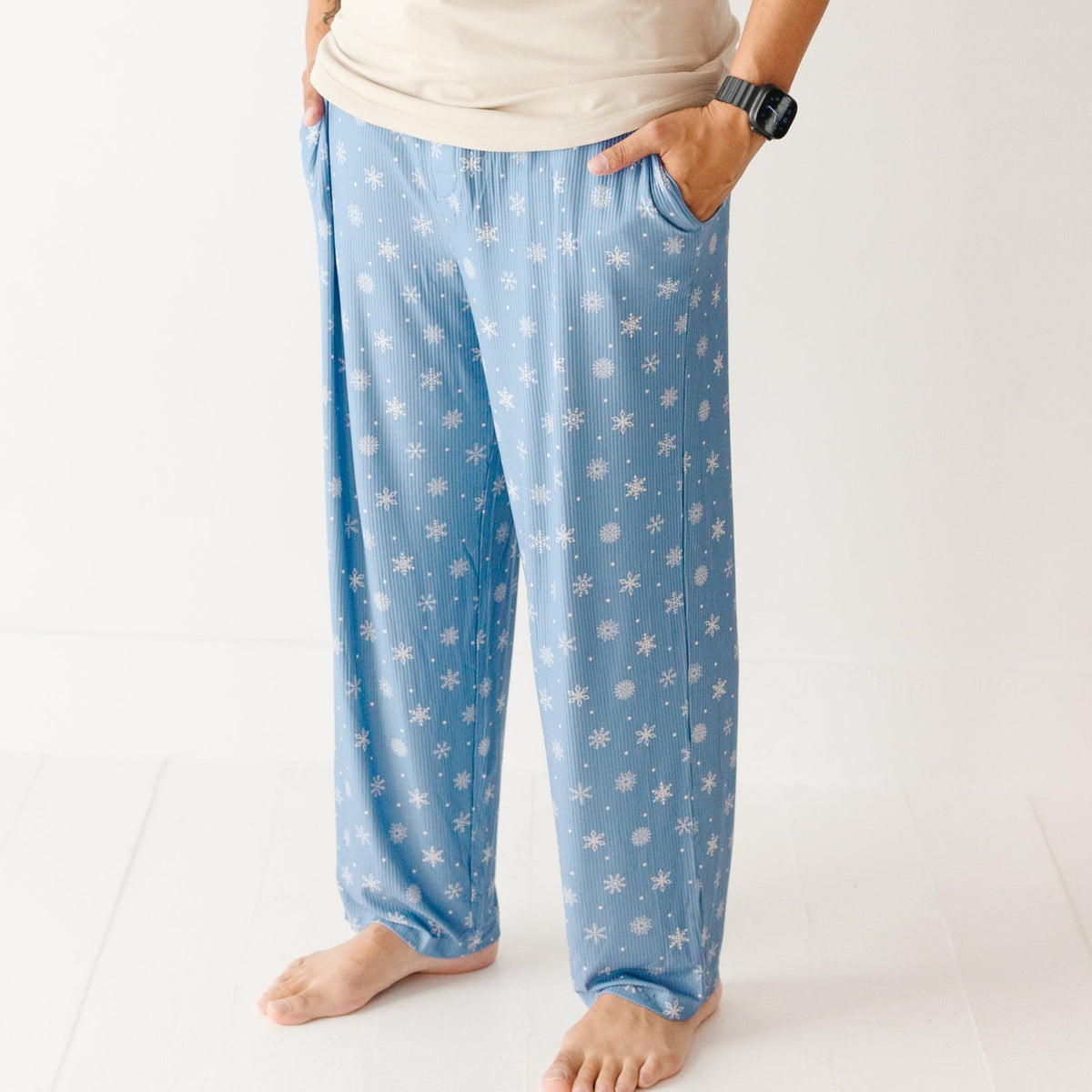 Snowflakes Small Ribbed Men's Pants