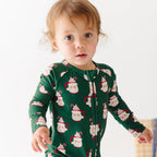 Santa Mug Small Ribbed Zip Romper