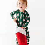 Santa Mug Small Ribbed Zip Romper