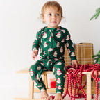 Santa Mug Small Ribbed Zip Romper