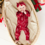 Reindeer & Santa Sleigh Small Ribbed Zip Romper