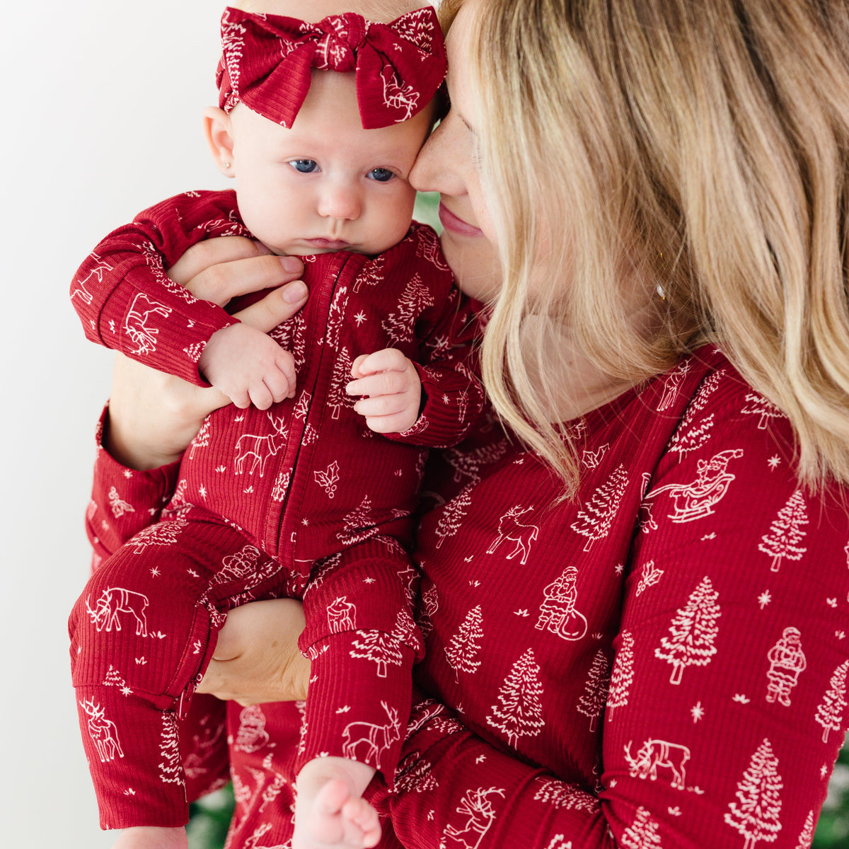 Reindeer & Santa Sleigh Small Ribbed Zip Romper