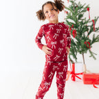 Coquette Bows Red Small Ribbed Two-Piece Set