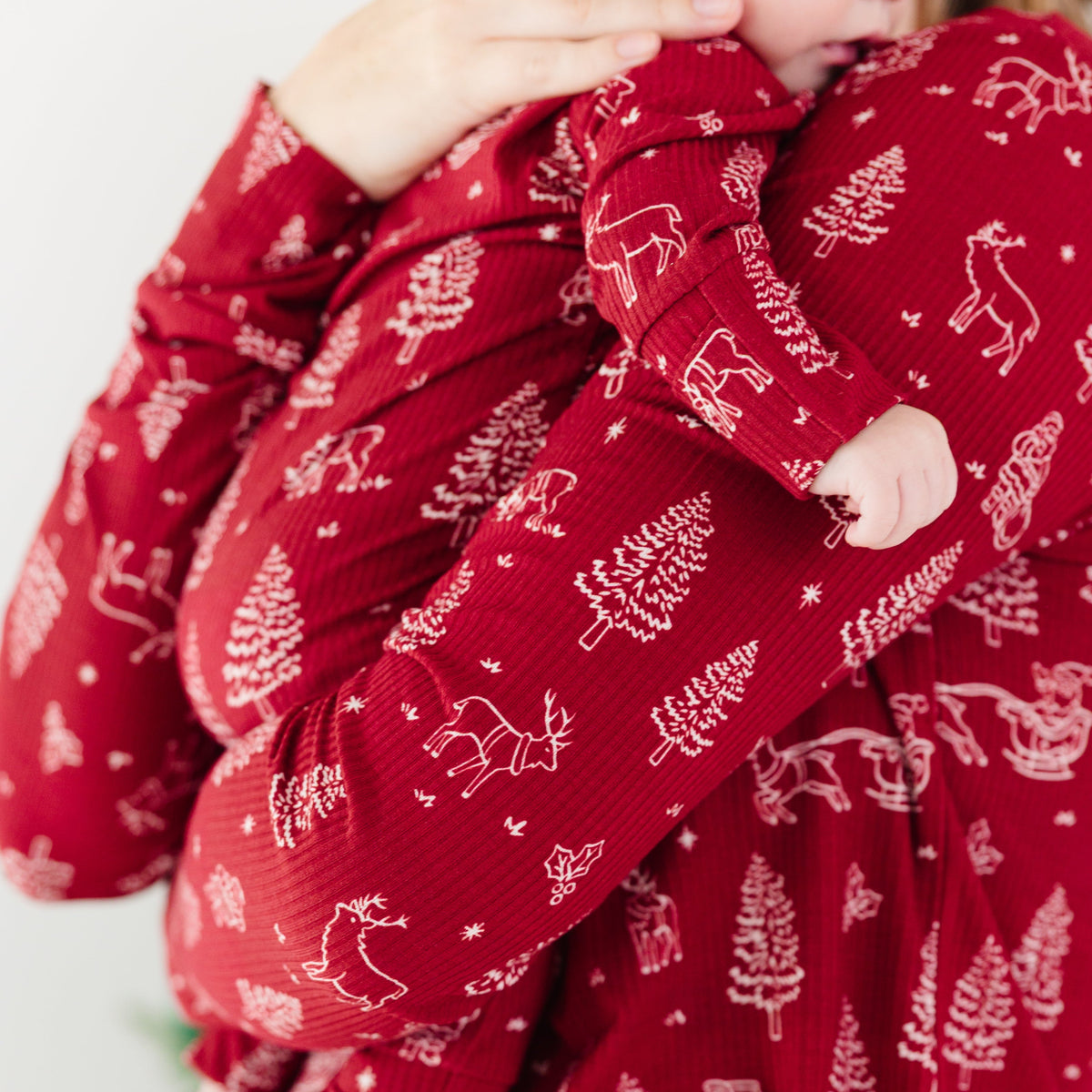 Reindeer & Santa Sleigh Small Ribbed Zip Romper
