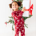 Coquette Bows Red Small Ribbed Two-Piece Set