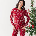 Coquette Bows Red Small Ribbed Women's Matching Set