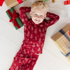 Reindeer & Santa Sleigh Small Ribbed Two-Piece Set