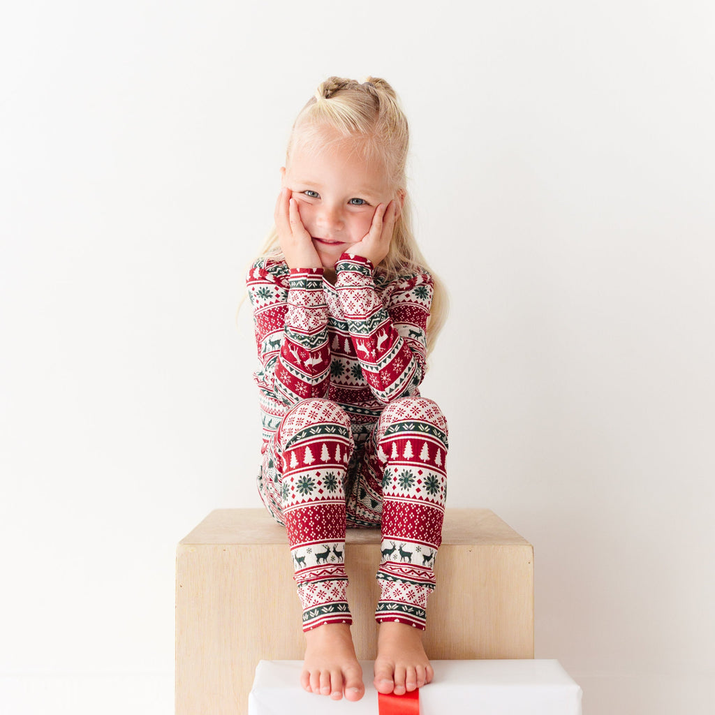 Christmas Sweater Stripe Small Ribbed Two-Piece Set