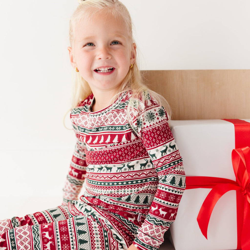 Christmas Sweater Stripe Small Ribbed Two-Piece Set