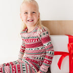 Christmas Sweater Stripe Small Ribbed Two-Piece Set