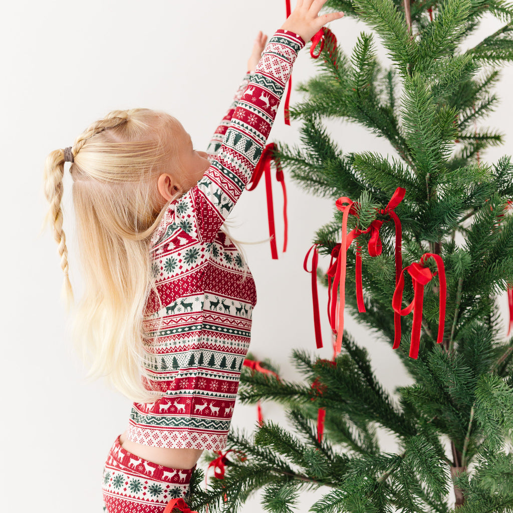 Christmas Sweater Stripe Small Ribbed Two-Piece Set