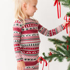 Christmas Sweater Stripe Small Ribbed Two-Piece Set