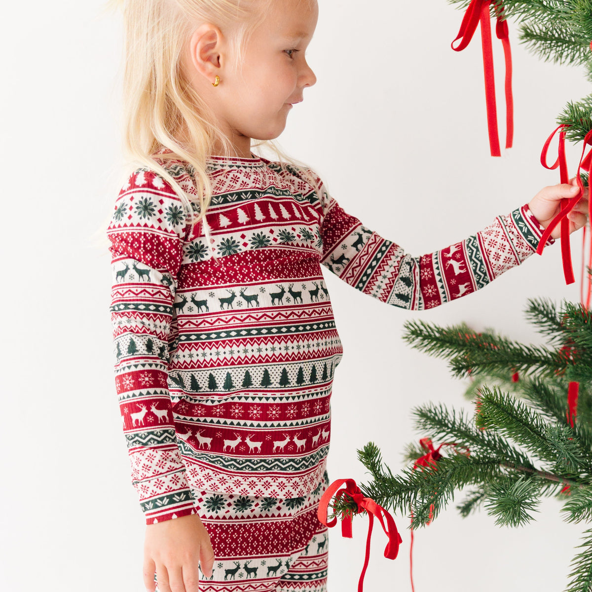 Christmas Sweater Stripe Small Ribbed Two-Piece Set