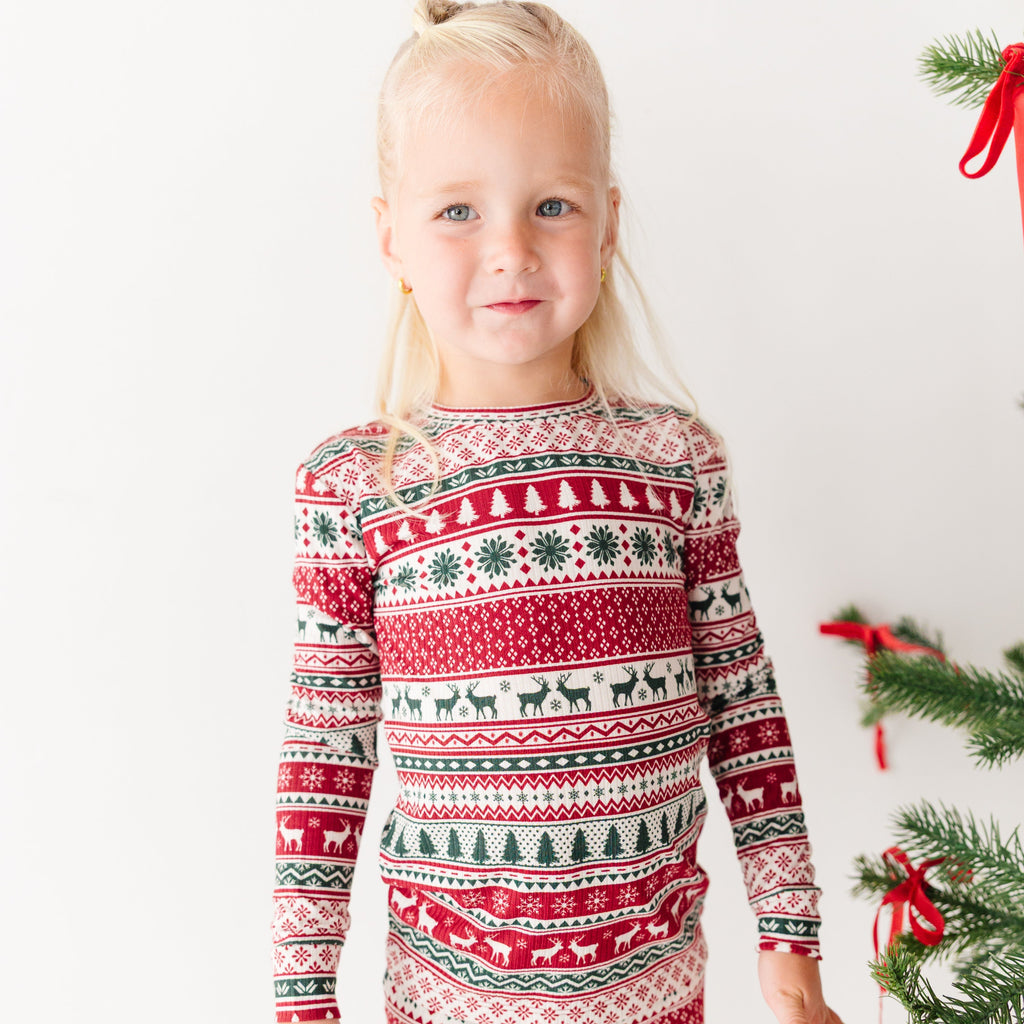 Christmas Sweater Stripe Small Ribbed Two-Piece Set