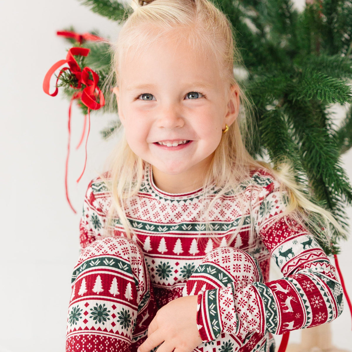 Christmas Sweater Stripe Small Ribbed Two-Piece Set
