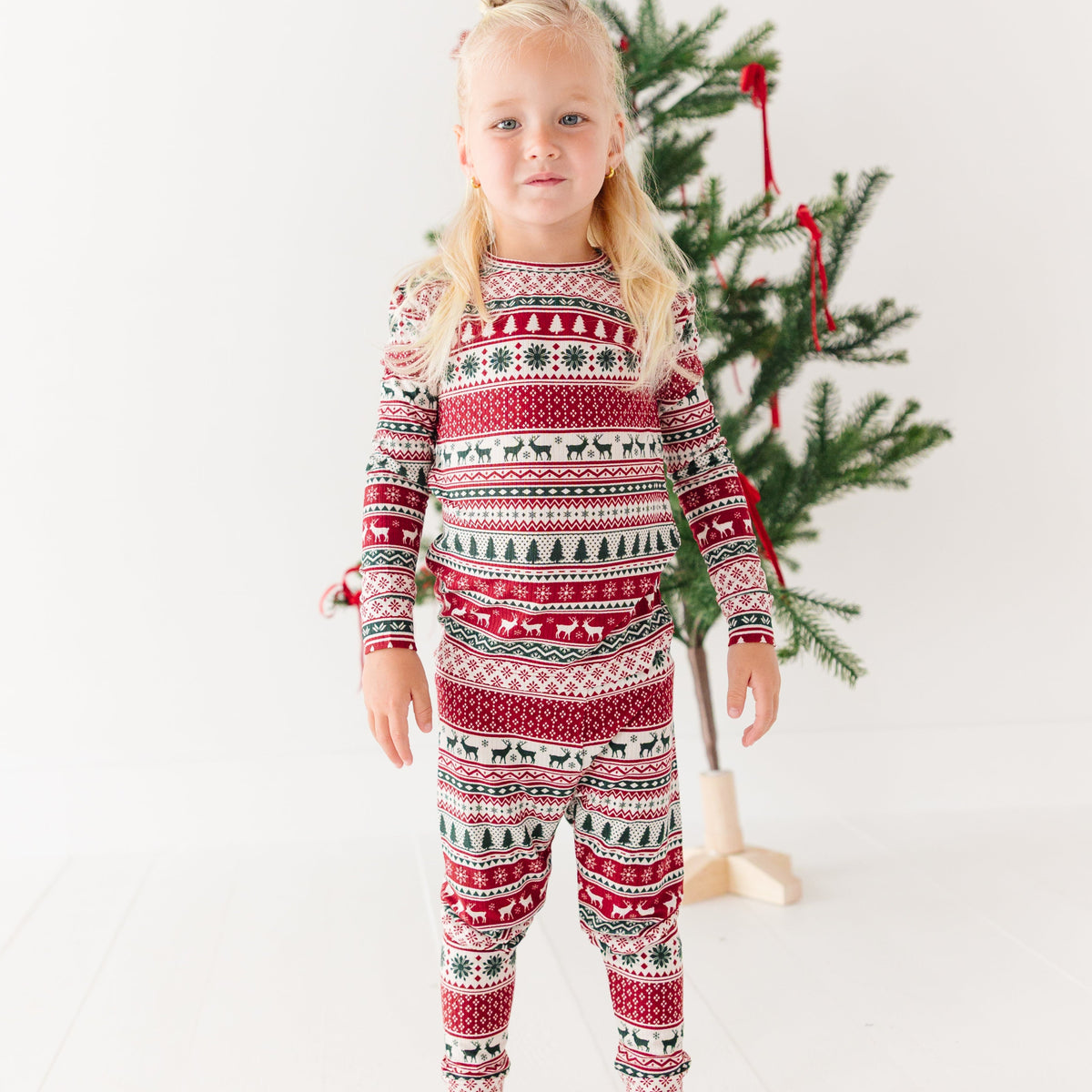 Christmas Sweater Stripe Small Ribbed Two-Piece Set