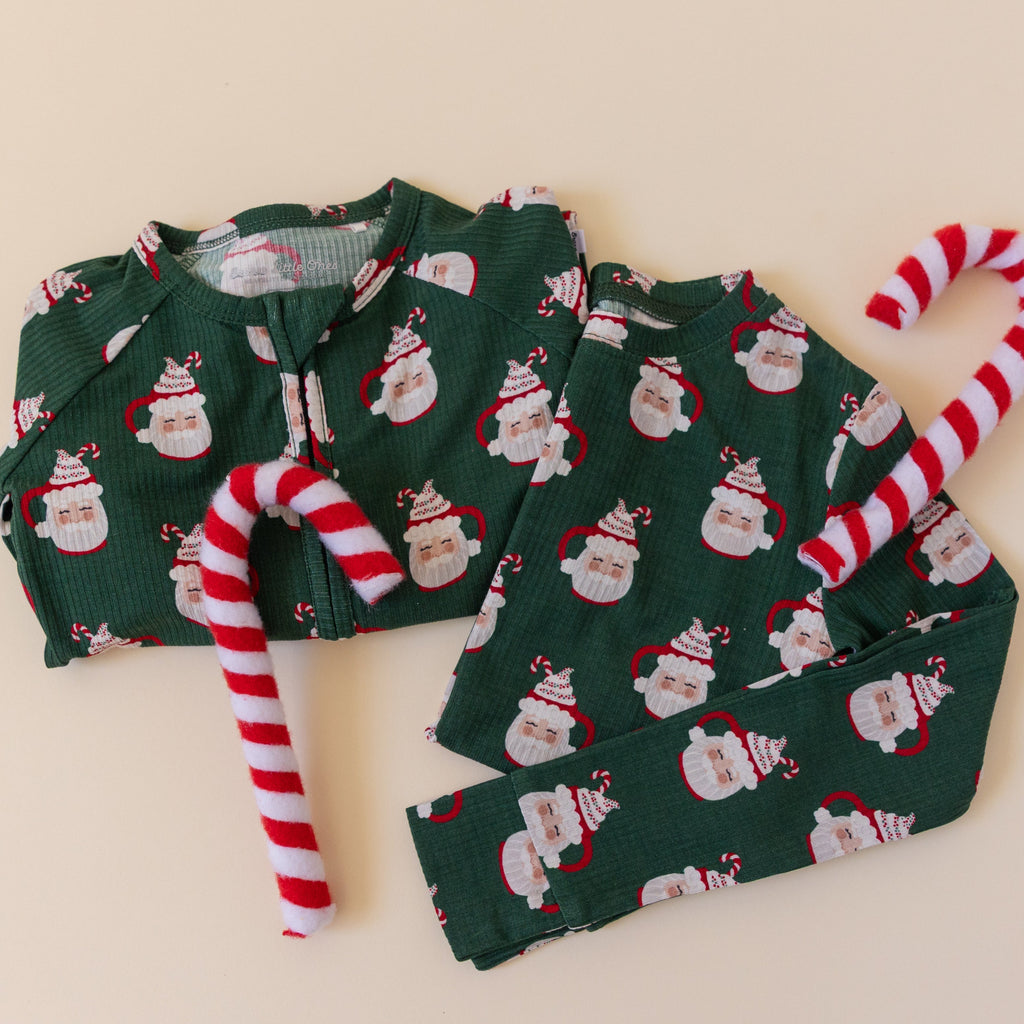 Santa Mug Small Ribbed Two-Piece Set
