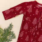 Reindeer & Santa Sleigh Small Ribbed Zip Romper
