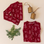 Reindeer & Santa Sleigh Small Ribbed Zip Romper