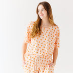 Oranges Small Ribbed Women's Short Sleeve Top