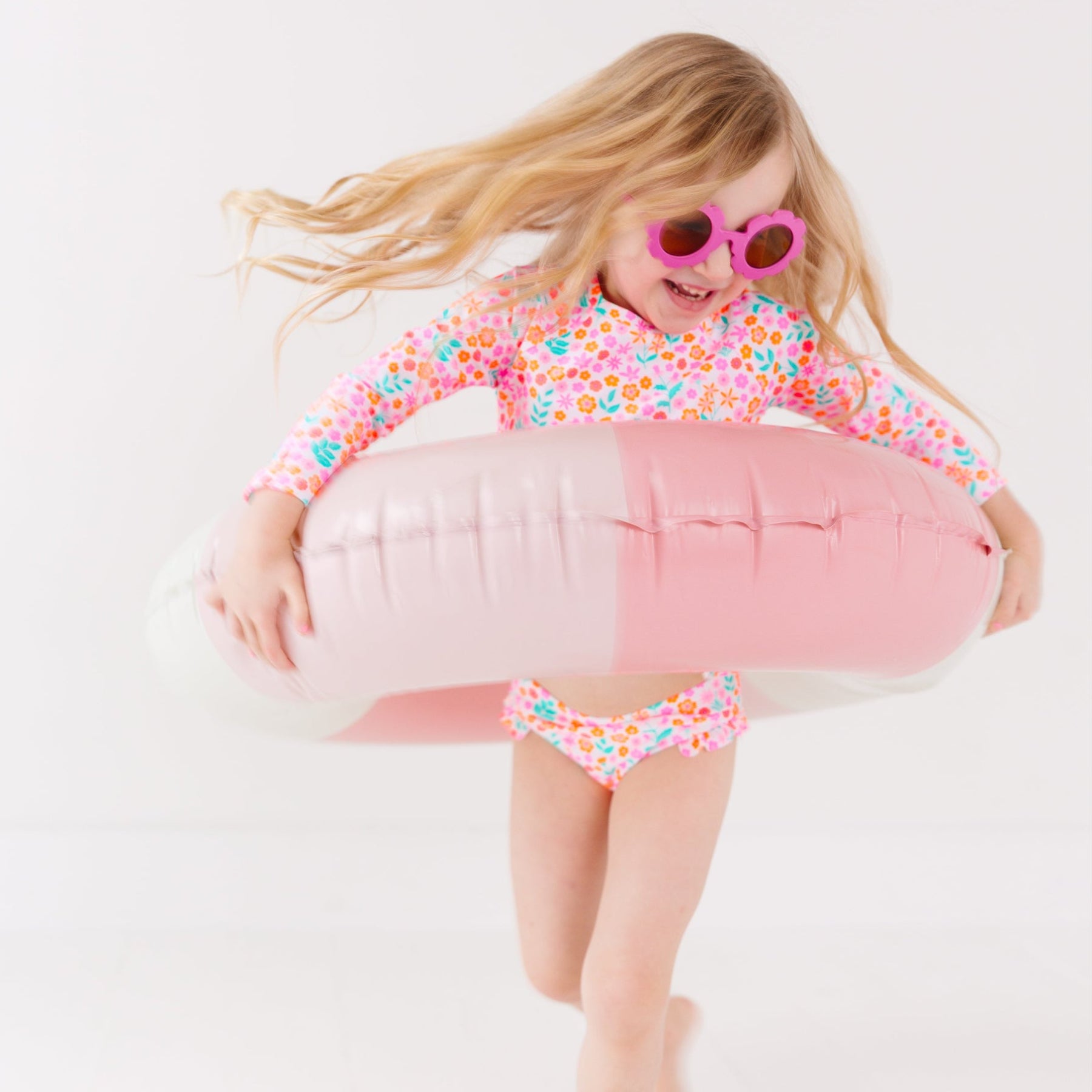 Neon Little Blooms Two-Piece Bathing Suit