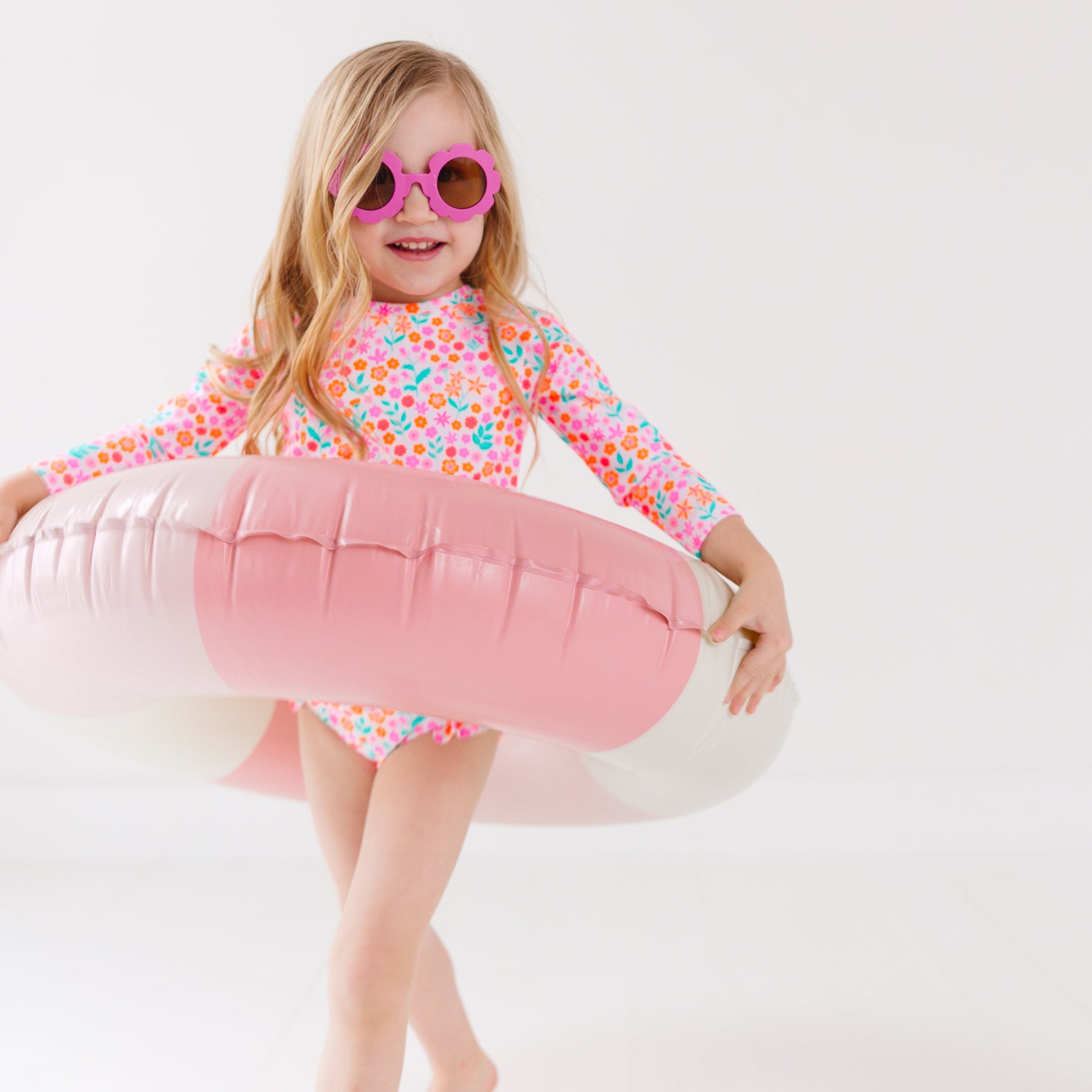 Neon Little Blooms Two-Piece Bathing Suit