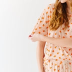 Oranges Small Ribbed Women's Short Sleeve Top