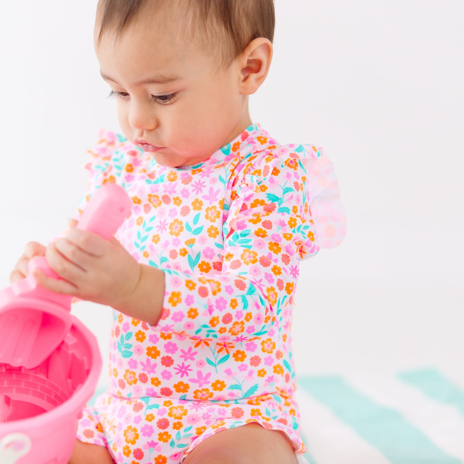 Neon Little Blooms One-Piece Bathing Suit