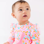 Neon Little Blooms One-Piece Bathing Suit