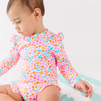 Neon Little Blooms One-Piece Bathing Suit