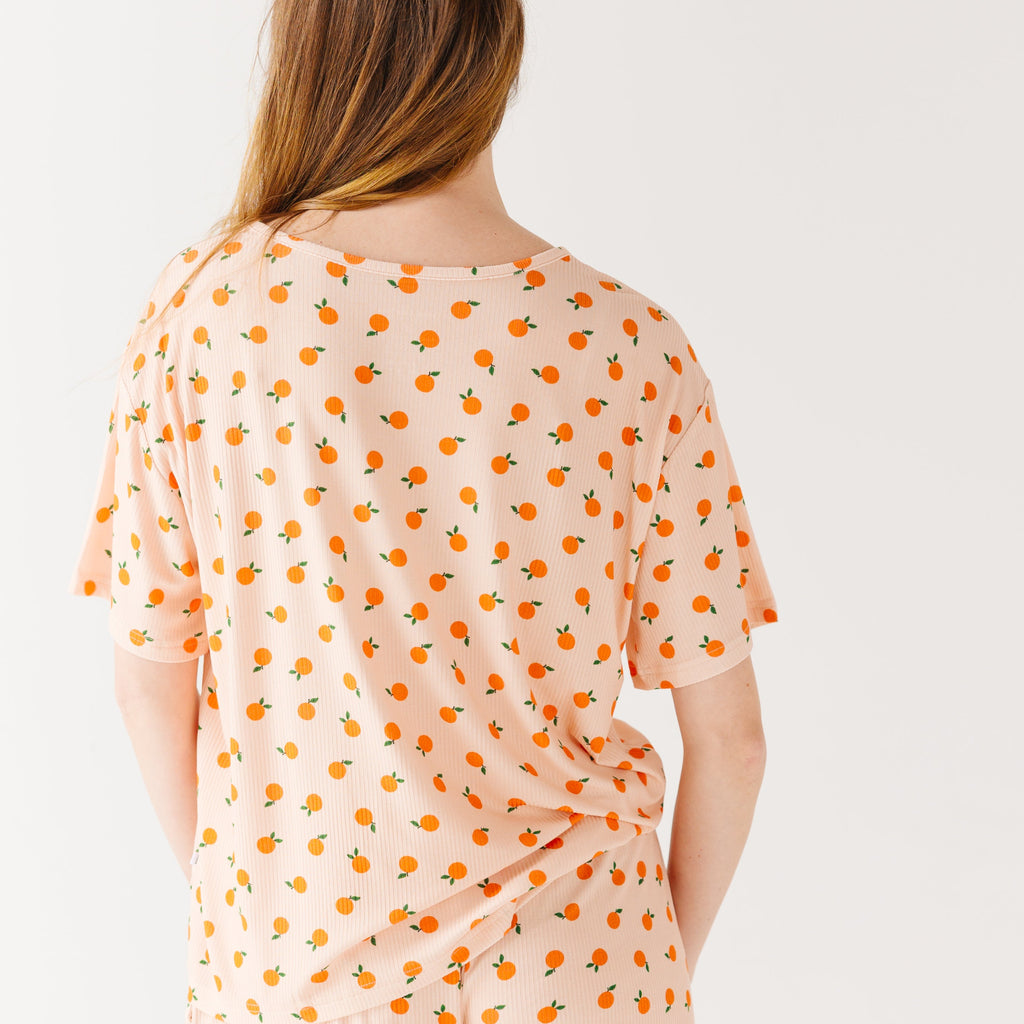 Oranges Small Ribbed Women's Short Sleeve Top