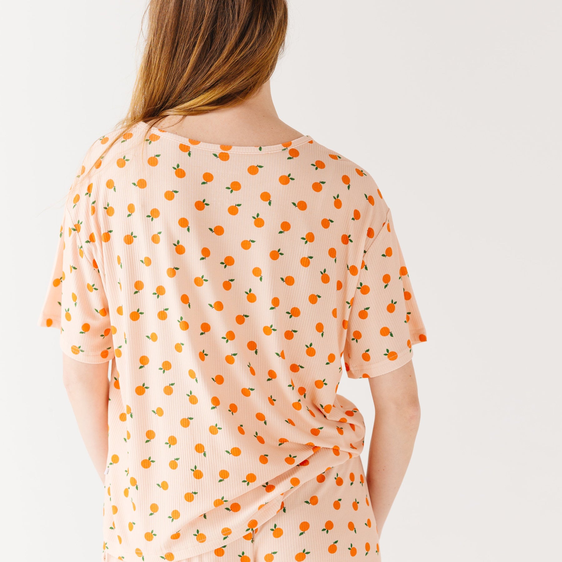 Oranges Small Ribbed Women's Short Sleeve Top