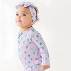 Lilac Daisies Small Ribbed Zip Romper