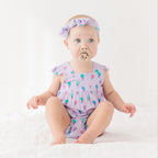 Lilac Daisies Small Ribbed Bow