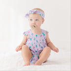 Lilac Daisies Small Ribbed Bow