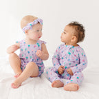 Lilac Daisies Small Ribbed Zip Romper